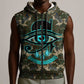 Imentet Egyptian Sleeveless Zip Hoodie with Eye of Horus and Eternal Tree in Afterlife