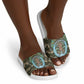 Imentet Egyptian Slide Sandals with Eye of Horus and Eternal Tree in Afterlife