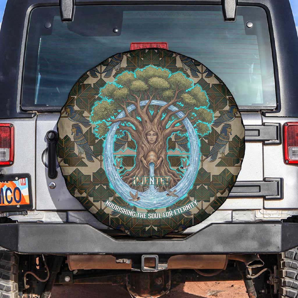 Imentet Egyptian Spare Tire Cover with Eye of Horus and Eternal Tree in Afterlife