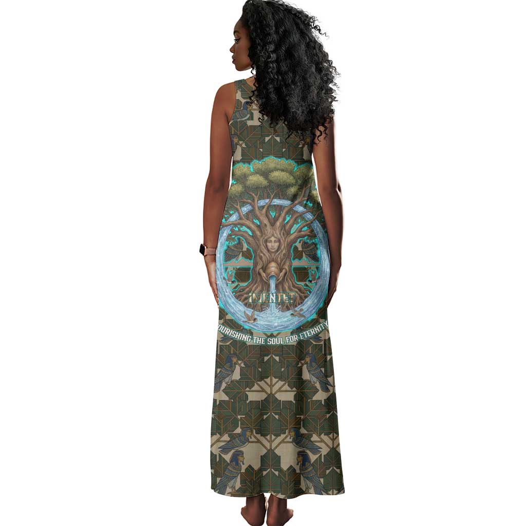 Imentet Egyptian Tank Maxi Dress with Eye of Horus and Eternal Tree in Afterlife