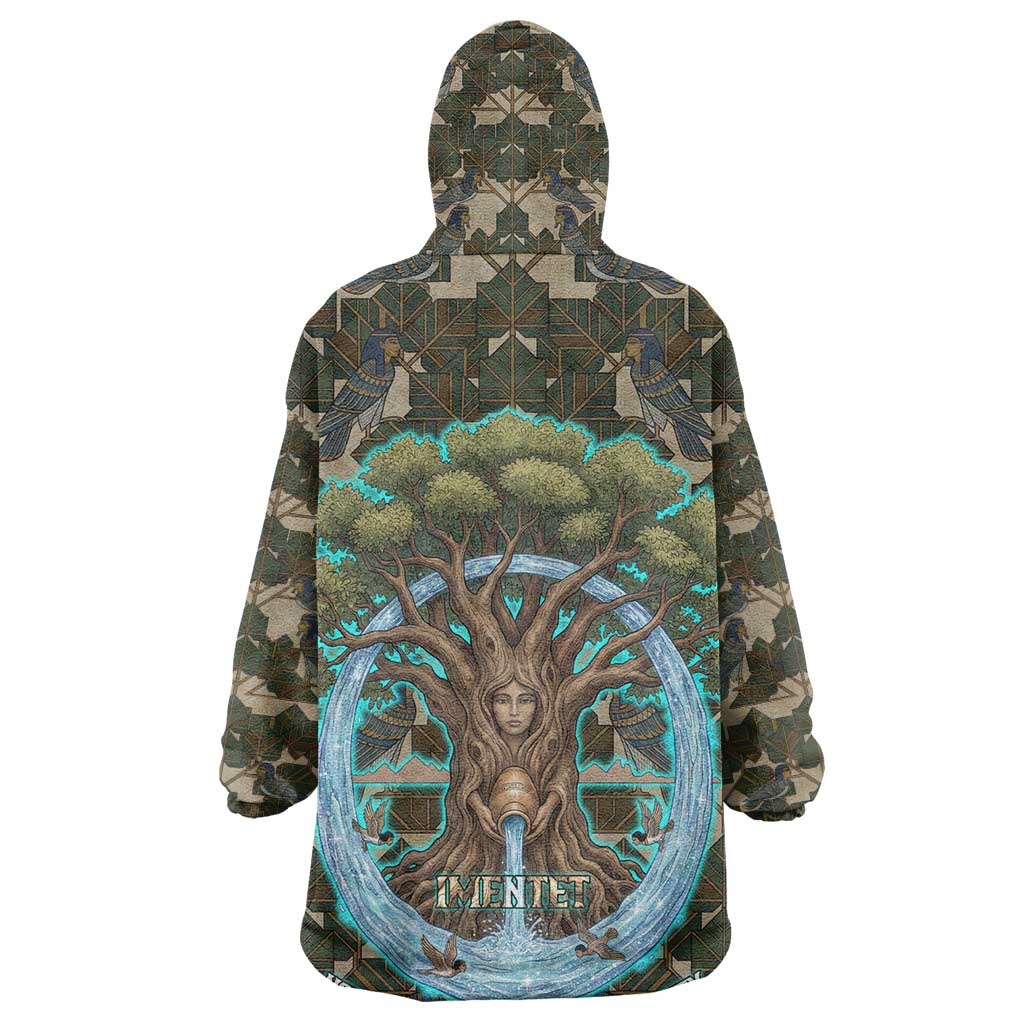 Imentet Egyptian Wearable Blanket Hoodie with Eye of Horus and Eternal Tree in Afterlife