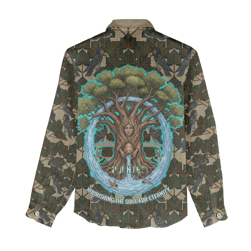 Imentet Egyptian Women Casual Shirt with Eye of Horus and Eternal Tree in Afterlife