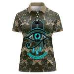 Imentet Egyptian Women Polo Shirt with Eye of Horus and Eternal Tree in Afterlife