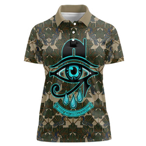 Imentet Egyptian Women Polo Shirt with Eye of Horus and Eternal Tree in Afterlife