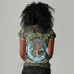 Imentet Egyptian Women V-Neck T-Shirt with Eye of Horus and Eternal Tree in Afterlife