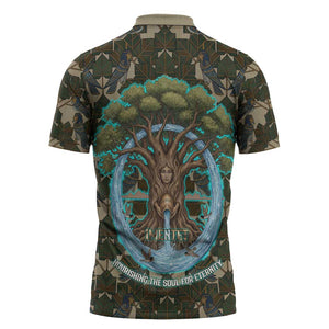 Imentet Egyptian Zipper Polo Shirt with Eye of Horus and Eternal Tree in Afterlife