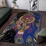 Isis Ankh Symbol Area Rug with Celestial Wings in Ancient Egyptian Cosmic