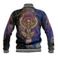Isis Ankh Symbol Baseball Jacket with Celestial Wings in Ancient Egyptian Cosmic
