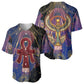 Isis Ankh Symbol Baseball Jersey with Celestial Wings in Ancient Egyptian Cosmic