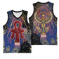 Isis Ankh Symbol Basketball Jersey with Celestial Wings in Ancient Egyptian Cosmic