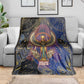 Isis Ankh Symbol Blanket with Celestial Wings in Ancient Egyptian Cosmic