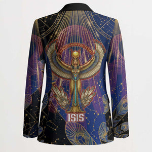Isis Ankh Symbol Blazer with Celestial Wings in Ancient Egyptian Cosmic