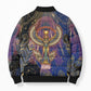 Isis Ankh Symbol Bomber Puffer Jacket with Celestial Wings in Ancient Egyptian Cosmic