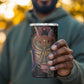 Isis Ankh Symbol 4 in 1 Can Cooler Tumbler with Celestial Wings in Ancient Egyptian Cosmic