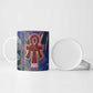 Isis Ankh Symbol Ceramic Mug with Celestial Wings in Ancient Egyptian Cosmic