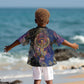 Isis Ankh Symbol Kid Hawaiian Shirt with Celestial Wings in Ancient Egyptian Cosmic