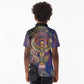 Isis Ankh Symbol Kid Polo Shirt with Celestial Wings in Ancient Egyptian Cosmic