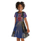 Isis Ankh Symbol Kid Short Sleeve Dress with Celestial Wings in Ancient Egyptian Cosmic