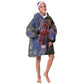 Isis Ankh Symbol Kid Wearable Blanket Hoodie with Celestial Wings in Ancient Egyptian Cosmic