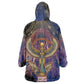 Isis Ankh Symbol Kid Wearable Blanket Hoodie with Celestial Wings in Ancient Egyptian Cosmic