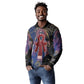 Isis Ankh Symbol Long Sleeve Polo Shirt with Celestial Wings in Ancient Egyptian Cosmic