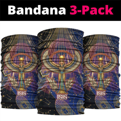 Isis Ankh Symbol Neck Gaiter with Celestial Wings in Ancient Egyptian Cosmic