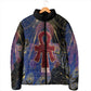 Isis Ankh Symbol Padded Jacket with Celestial Wings in Ancient Egyptian Cosmic