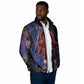 Isis Ankh Symbol Padded Jacket with Celestial Wings in Ancient Egyptian Cosmic