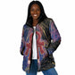 Isis Ankh Symbol Padded Jacket with Celestial Wings in Ancient Egyptian Cosmic