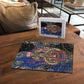 Isis Ankh Symbol Puzzle with Celestial Wings in Ancient Egyptian Cosmic