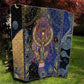 Isis Ankh Symbol Quilt with Celestial Wings in Ancient Egyptian Cosmic