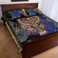 Isis Ankh Symbol Quilt Bed Set with Celestial Wings in Ancient Egyptian Cosmic