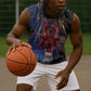 Isis Ankh Symbol Sleeveless Hoodie with Celestial Wings in Ancient Egyptian Cosmic
