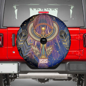 Isis Ankh Symbol Spare Tire Cover with Celestial Wings in Ancient Egyptian Cosmic