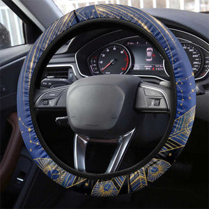 Isis Ankh Symbol Steering Wheel Cover with Celestial Wings in Ancient Egyptian Cosmic