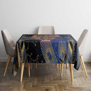 Isis Ankh Symbol Tablecloth with Celestial Wings in Ancient Egyptian Cosmic
