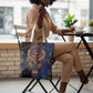 Isis Ankh Symbol Tote Bag with Celestial Wings in Ancient Egyptian Cosmic
