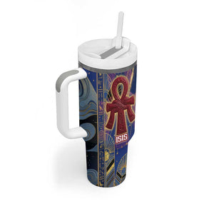 Isis Ankh Symbol Tumbler With Handle with Celestial Wings in Ancient Egyptian Cosmic