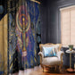 Isis Ankh Symbol Window Curtain with Celestial Wings in Ancient Egyptian Cosmic