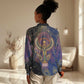Isis Ankh Symbol Women Casual Shirt with Celestial Wings in Ancient Egyptian Cosmic