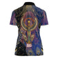 Isis Ankh Symbol Women Polo Shirt with Celestial Wings in Ancient Egyptian Cosmic