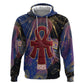 Isis Ankh Symbol Zip Hoodie with Celestial Wings in Ancient Egyptian Cosmic