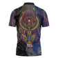 Isis Ankh Symbol Zipper Polo Shirt with Celestial Wings in Ancient Egyptian Cosmic