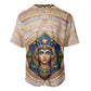 Isis Baseball Jersey with Falcon Symbol and Sacred Geometry in Egyptian