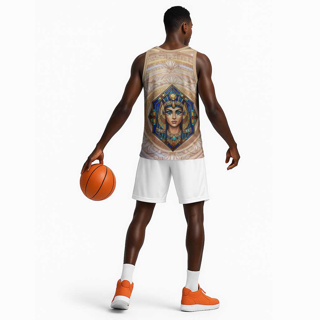 Isis Basketball Jersey with Falcon Symbol and Sacred Geometry in Egyptian