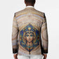 Isis Blazer with Falcon Symbol and Sacred Geometry in Egyptian