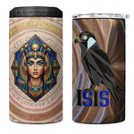 Isis 4 in 1 Can Cooler Tumbler with Falcon Symbol and Sacred Geometry in Egyptian