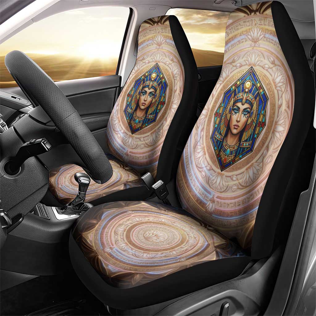 Isis Car Seat Cover with Falcon Symbol and Sacred Geometry in Egyptian