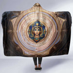 Isis Hooded Blanket with Falcon Symbol and Sacred Geometry in Egyptian