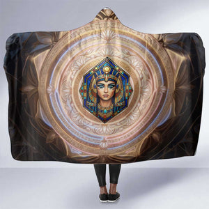 Isis Hooded Blanket with Falcon Symbol and Sacred Geometry in Egyptian